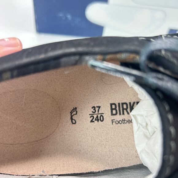 Birkenstock Pasadena Suede Moc Toe Shoe Nubuk Black Women 6/Men 4 EU 37 NWB - Picture 9 of 10